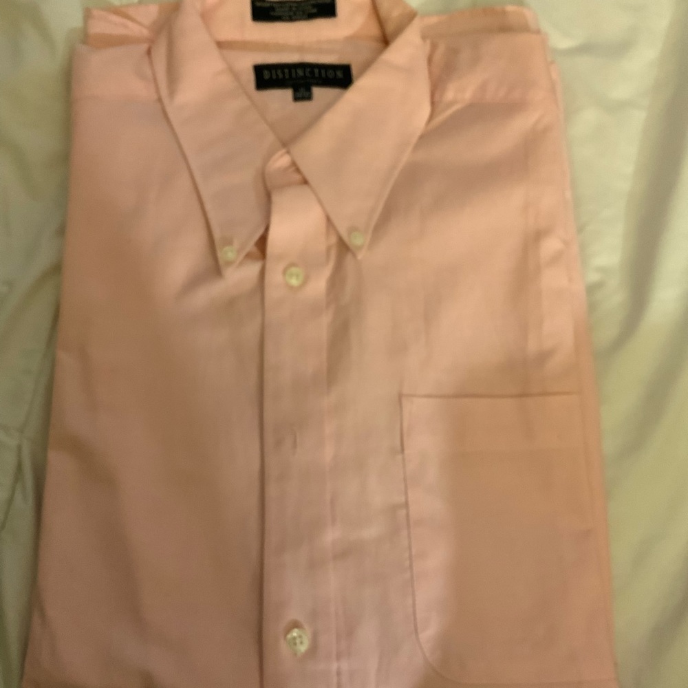 Specific men's new shirt, pink cotton size 17